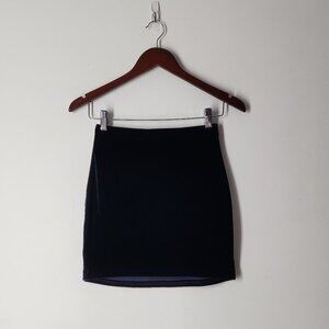 BlackMilk dark blue royal velvet mini Skirt bodycon sz M fit XS / S Clubwear